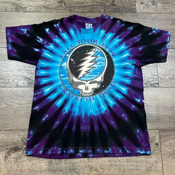 Vintage 1994 Liquid Blue Fall Tour Grateful Dead Tie Dye Tee Shirt USA Size XL - Picture 1 of 10
